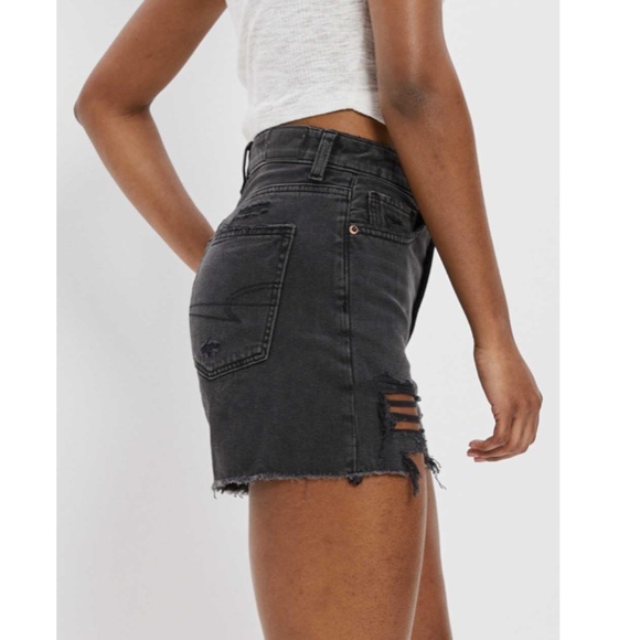 NEW AE Denim Highest Waist Baggy Short in Black - size 20 - Picture 3 of 5